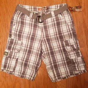 Mens Lee 32" Plaid Cargo Short Mushroom Drake